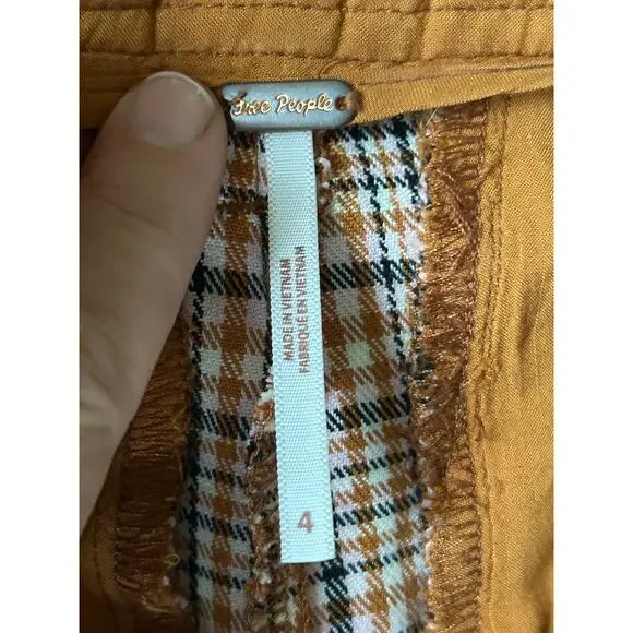 Free People Turning Point Barrel Leg Trousers Pants Neutral Combo Plaid Size 4 - Picture 6 of 14
